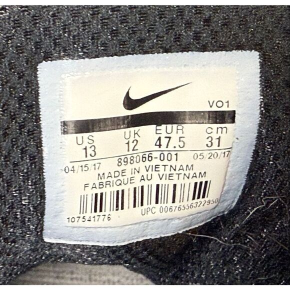 Nike Lunar Fingertrap Black Suede Men’s Sneakers Size 13 Training Running Shoes - Picture 10 of 11